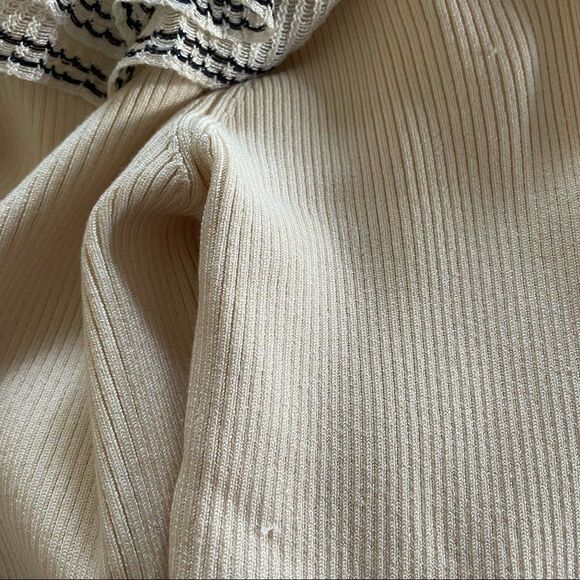 Ralph Lauren Black Label Ribbed Ruffle Knit Blouse Size Large - Picture 6 of 10